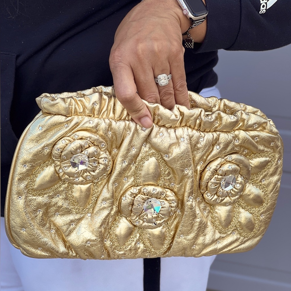 Rita Diana for Mylinka Gold Purse with Swarovski Crystal Handbag